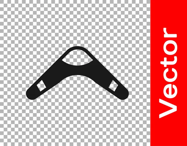 Icono Boomerang Negro Aislado Sobre Fondo Transparente Vector — Vector de stock