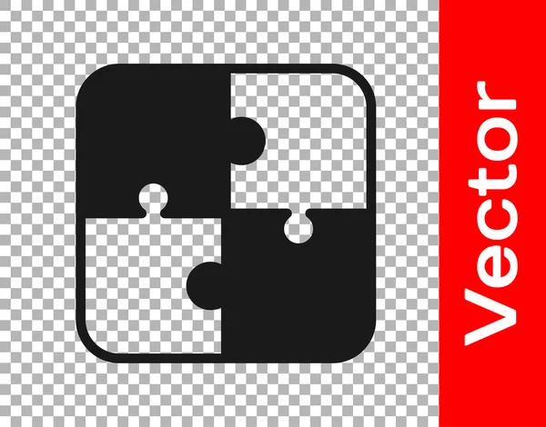Black Puzzle Piezas Icono Juguete Aislado Sobre Fondo Transparente Vector — Archivo Imágenes Vectoriales