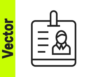 Beyaz arkaplanda siyah çizgi tanımlama simgesi izole edildi. Sunum için, şirketin kimliği için, reklam için kullanılabilir. Vektör.