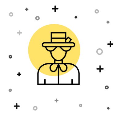 Kraliçe Elizabeth 'in siyah çizgisi silueti beyaz arka planda izole edilmiş. Rastgele dinamik şekiller. Vektör.