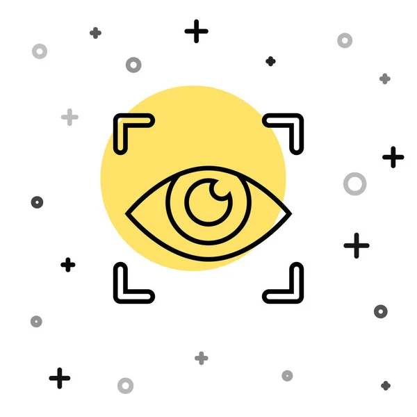 Schwarzer Strich Augenscansymbol Isoliert Auf Weißem Hintergrund Augen Abtasten Sicherheitsüberprüfungssymbol — Stockvektor