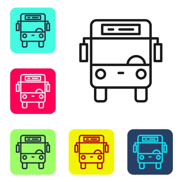 Ligne Noire Icône Bus Isolé Sur Fond Blanc Concept Transport — Image vectorielle