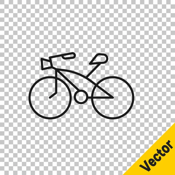 Linha Preta Ícone Bicicleta Isolado Fundo Transparente Corrida Bicicleta Desporto — Vetor de Stock