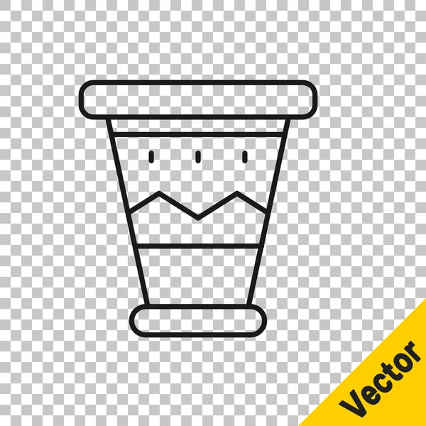 Icono Tambor Mexicano Línea Negra Aislado Sobre Fondo Transparente Signo — Vector de stock