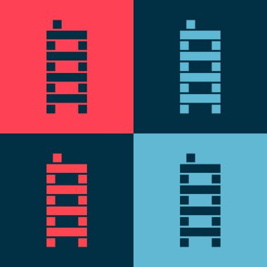 Pop Art Mahjong parçaları renk arkaplanına izole edilmiş. Çin mahjong kırmızı ejderha oyunu emojisi. Vektör.
