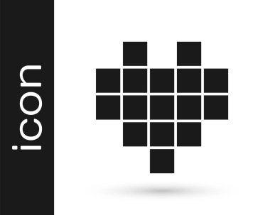 Siyah Piksel kalpleri beyaz arkaplanda izole edilmiş oyun ikonu için. Vektör.