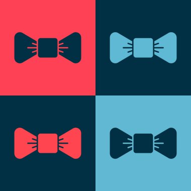 Pop Art Bow kravat simgesi renk arkaplanda izole edildi. Vektör.