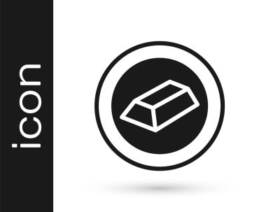 Beyaz arkaplanda siyah altın çubuk simgesi izole edildi. Bankacılık işi konsepti. Vektör.