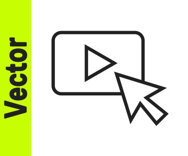 Beyaz arkaplanda siyah çizgi reklam simgesi izole edildi. Pazarlama ve tanıtım süreci kavramı. İlgili reklamlar. Sosyal medya reklamcılığı. Vektör.