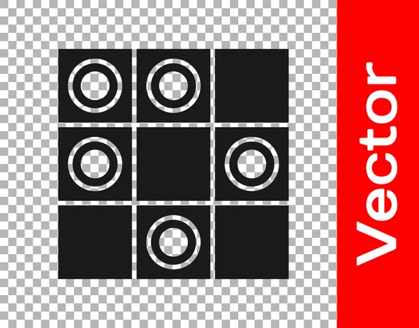 Jogo Tabuleiro Preto Damas Ícone Isolado Fundo Transparente Antigo Jogo — Vetor de Stock