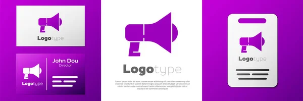 Logotype Megafon Simgesi Beyaz Arkaplanda Izole Edildi Sözcü Işareti Logo — Stok Vektör