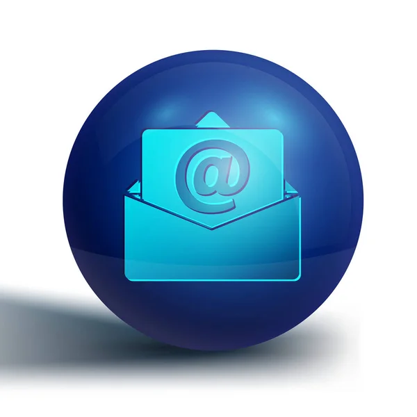 Blue Mail Mail Icoon Geïsoleerd Witte Achtergrond Envelop Symbool Mail — Stockvector