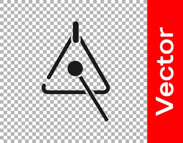 Black Triangle Musikinstrumentensymbol Isoliert Auf Transparentem Hintergrund Vektor — Stockvektor
