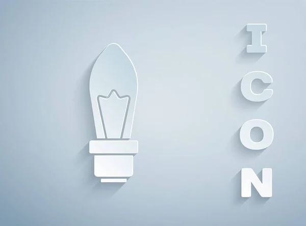 Papier Découpé Ampoule Avec Concept Icône Idée Isolé Sur Fond — Image vectorielle