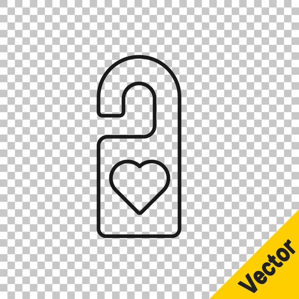 Schwarze Linie Bitte Nicht Mit Herzsymbol Auf Transparentem Hintergrund Stören — Stockvektor