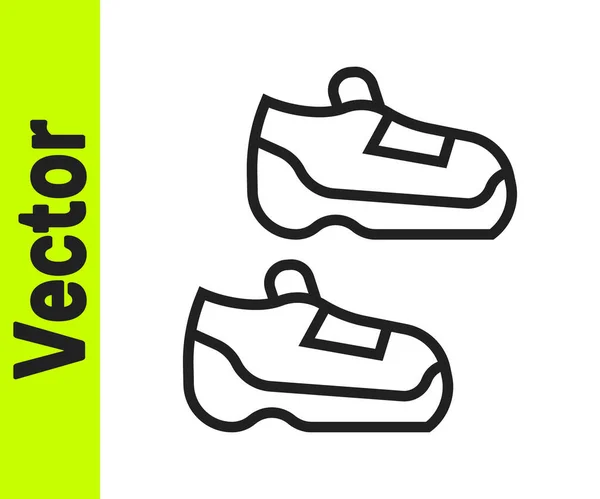 Sepatu Sneakers Garis Hitam Kebugaran Untuk Pelatihan Ikon Berjalan Terisolasi - Stok Vektor