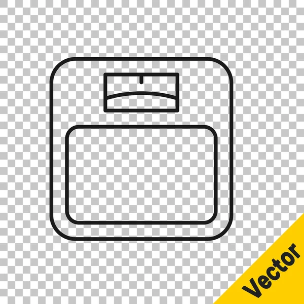 Schwarze Linie Badezimmerwaagen Symbol Isoliert Auf Transparentem Hintergrund Gewichtsmessgeräte Weight — Stockvektor