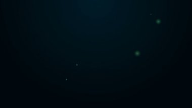 Siyah arka planda çapraz ikonu olan parlak neon çizgili hemşire şapkası. Tıp hemşiresi şapkası işareti. 4K Video hareketli grafik canlandırması