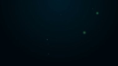 Siyah arkaplanda parlayan neon hattı ilaç şurubu ikonu izole edildi. 4K Video hareketli grafik canlandırması