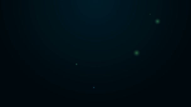 Linea neon incandescente icona Kettlebell isolata su sfondo nero. Attrezzature sportive. Animazione grafica 4K Video motion — Video Stock