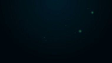 Parlayan neon çizgisi zaman satranç saati simgesi siyah arkaplanda izole edildi. Spor malzemeleri. 4K Video hareketli grafik canlandırması