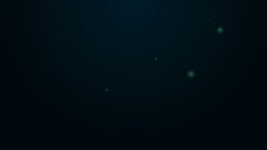 Parlayan neon hattı banyo ölçekli simge siyah arka planda izole edildi. Ağırlık ölçme ekipmanı. Ağırlık ölçeği spor konsepti. 4K Video hareketli grafik canlandırması