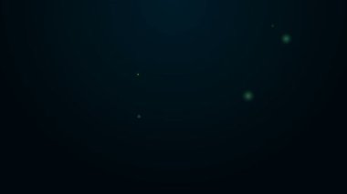 Parlayan neon hattı bowling topu simgesi siyah arkaplanda izole edildi. Spor malzemeleri. 4K Video hareketli grafik canlandırması