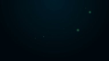 Parlayan neon hattı araba farları simgesi siyah arka planda izole edildi. 4K Video hareketli grafik canlandırması