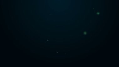 Siyah arka planda parlayan neon hattı İrlanda kahve ikonu. 4K Video hareketli grafik canlandırması