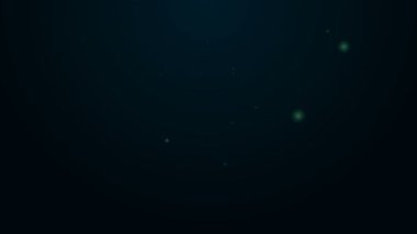 Parlayan neon hattı Fransız basın simgesi siyah arkaplanda izole edildi. 4K Video hareketli grafik canlandırması