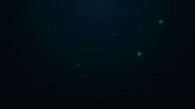 Parlayan neon hattı Fransız basın simgesi siyah arkaplanda izole edildi. 4K Video hareketli grafik canlandırması