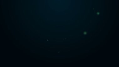 Parlayan neon hattı Kahve Aşıkları simgesi siyah arka planda izole edildi. Kahveye bayılırım. 4K Video hareketli grafik canlandırması