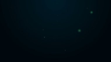 Parlayan neon hattı kahve ve sohbet ikonu siyah arka planda izole edildi. Kahve sohbeti. Konuşma baloncukları sohbet ediyor. 4K Video hareketli grafik canlandırması