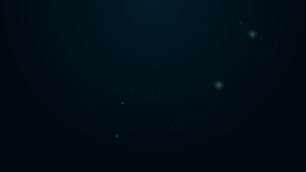 Zářící neonová čára Kulečníkové koule v ikonu trojúhelníku izolované na černém pozadí. Grafická animace pohybu videa 4K — Stock video