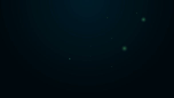 Linha de néon brilhante ícone frasco de café isolado no fundo preto. Animação gráfica em movimento de vídeo 4K — Vídeo de Stock
