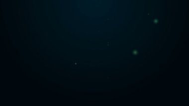 Parlayan neon hattı Kum Torbası simgesi siyah arkaplanda izole edildi. 4K Video hareketli grafik canlandırması