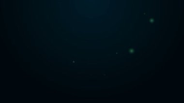 Parlayan neon hattı boks eldiveni simgesi siyah arkaplanda izole edildi. 4K Video hareketli grafik canlandırması