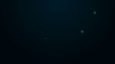 Parlayan neon çizmeli kovboy çizmesi simgesi siyah arkaplanda izole edildi. 4K Video hareketli grafik canlandırması