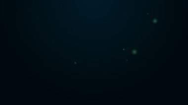 Siyah arka planda izole edilmiş tatlı jöleli neon çizgili donut. 4K Video hareketli grafik canlandırması