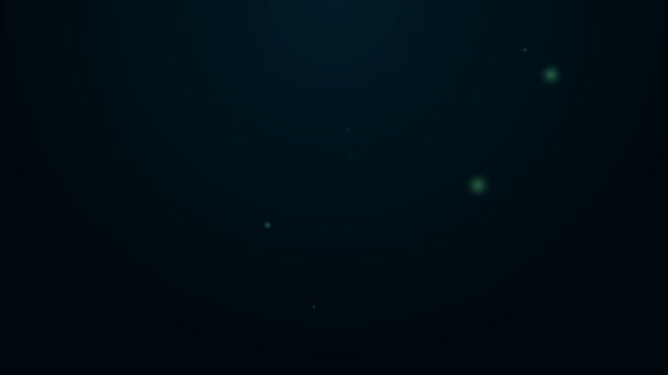 Светящаяся неоновая линия Значок боулинга изолирован на черном фоне. Видеографическая анимация 4K — стоковое видео