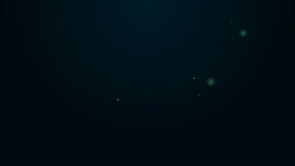 Linea neon incandescente Ciambella con icona glassa dolce isolata su sfondo nero. Animazione grafica 4K Video motion — Video Stock