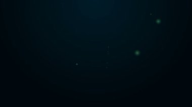 Parlayan neon çizgisi sörf tahtası simgesi siyah arkaplanda izole edildi. Sörf tahtası. Olağanüstü bir spor. Spor malzemeleri. 4K Video hareketli grafik canlandırması