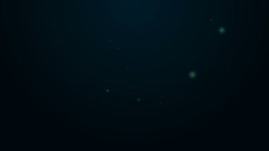 Siyah arkaplanda izole edilmiş bir filtre ikonu olan parlak neon hattı su testisi. 4K Video hareketli grafik canlandırması