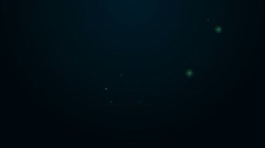 Parlak neon hattı siyah arka planda izole edilmiş sabun ikonu ile ellerini yıkıyor. Virüs ve bakterileri önlemek için ellerini sabunla yıkıyorsun. 4K Video hareketli grafik canlandırması