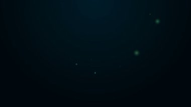 Parlayan neon hattı yangın musluğu simgesi siyah arkaplanda izole edildi. 4K Video hareketli grafik canlandırması