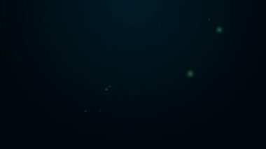 Parlayan neon hattı kara zemin üzerinde su damlası simgesi izole edildi. 4K Video hareketli grafik canlandırması