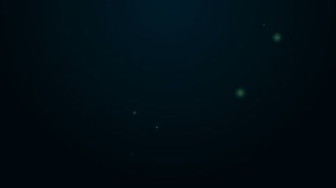 Siyah zemin üzerinde su ikonu olan parlak neon çizgili cam sürahi. Su için çaydanlık. İçme suyu dolu cam sürahi. 4K Video hareketli grafik canlandırması