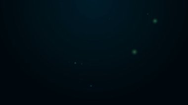 Siyah arka planda izole edilmiş biber ve cam ikonlu parlak neon hattı votka. Ukrayna ulusal alkolü. 4K Video hareketli grafik canlandırması