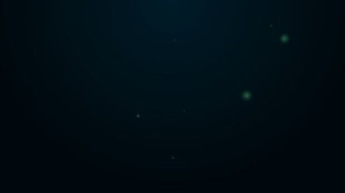 Siyah arkaplanda izole edilmiş bir çatal simgesinde parlayan neon hattı. 4K Video hareketli grafik canlandırması