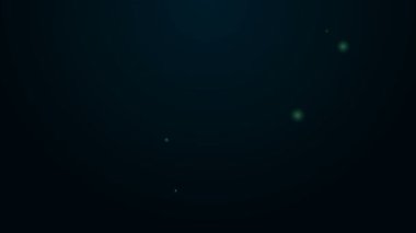 Siyah zemin üzerinde parlayan neon çizgisi şarap cam ikonu izole edilmiş. Şarap kadehi işareti. 4K Video hareketli grafik canlandırması